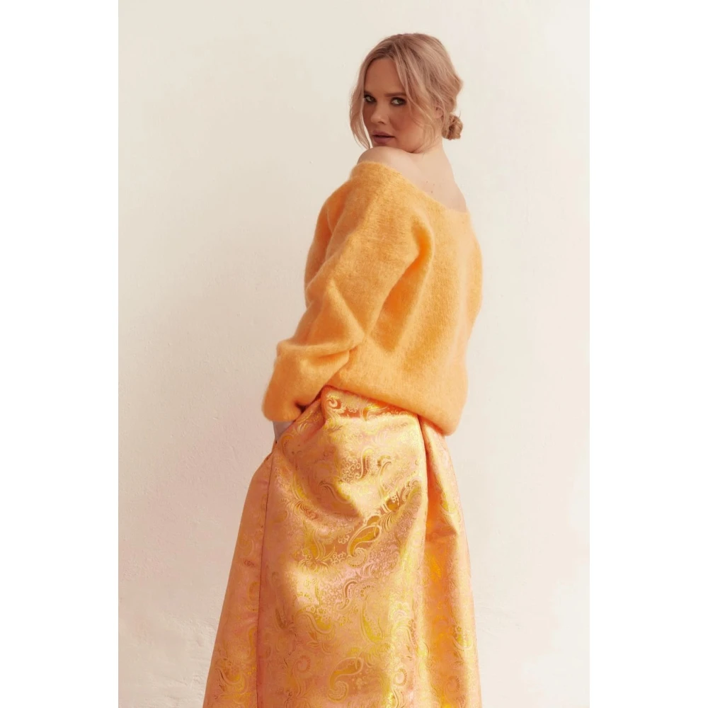 American Dreams Batik-geïnspireerde Mohair Cardigan Orange Dames