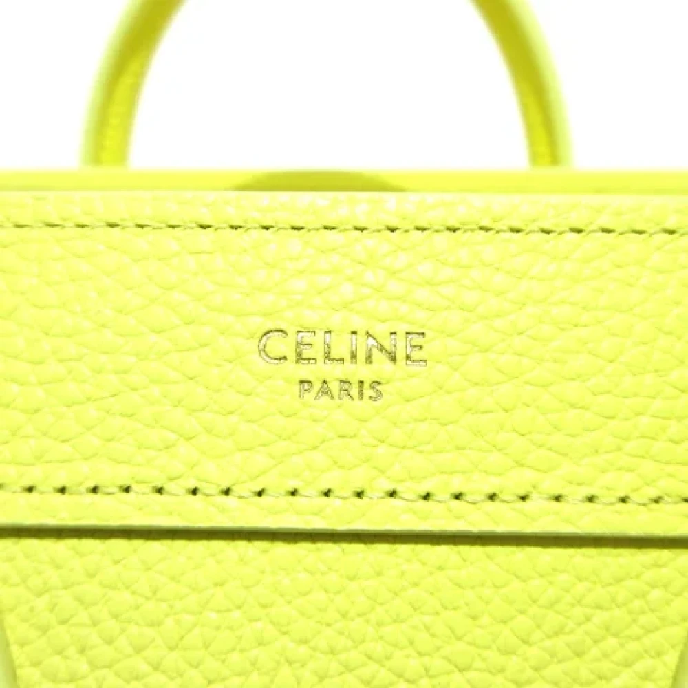 Celine Vintage Pre-owned Leather handbags Yellow Dames
