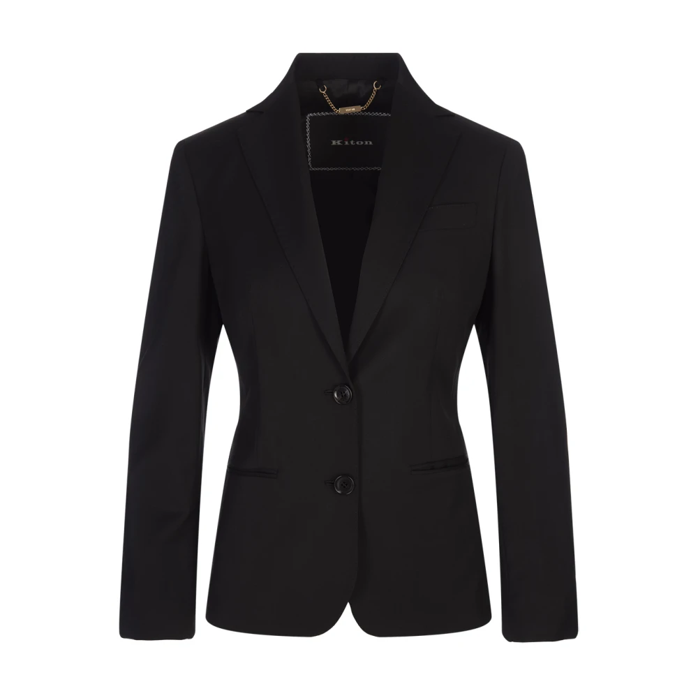 Kiton Zwarte Wollen Trui Black Dames