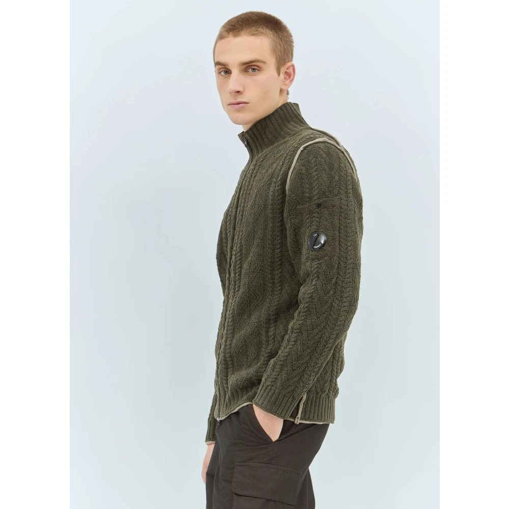 C.P. Company Katoenen Cable Knit Vest Green Heren