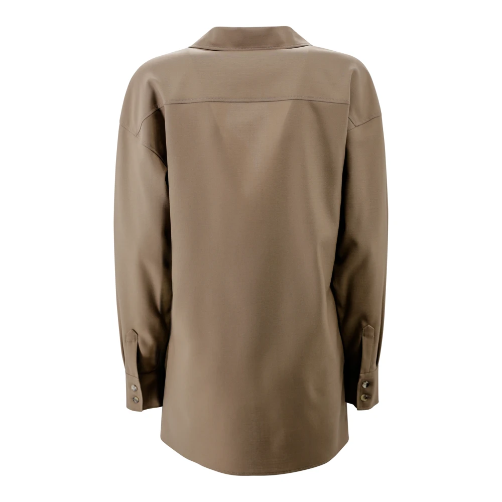 Philosophy di Lorenzo Serafini Beige Overhemd met Spreidkraag Beige Dames