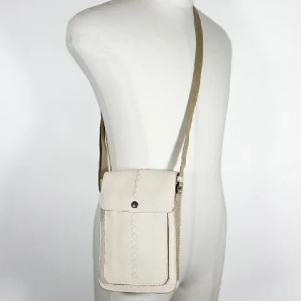 Bottega Veneta Vintage Pre-owned Leather crossbody-bags White Dames