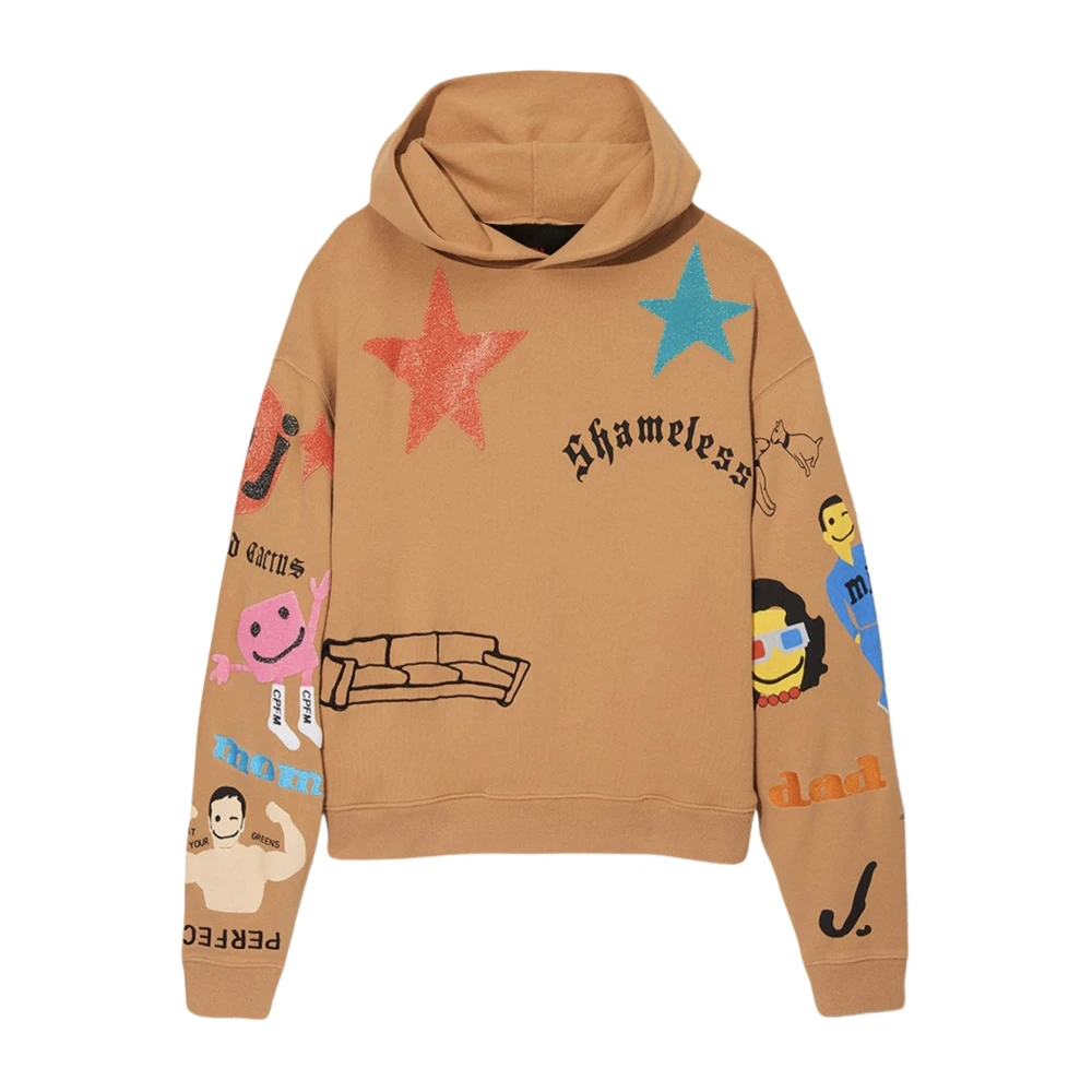 Cactus Plant Flea Market Tattoo Hooded Pullover Sweatshirt Sand Beige Heren