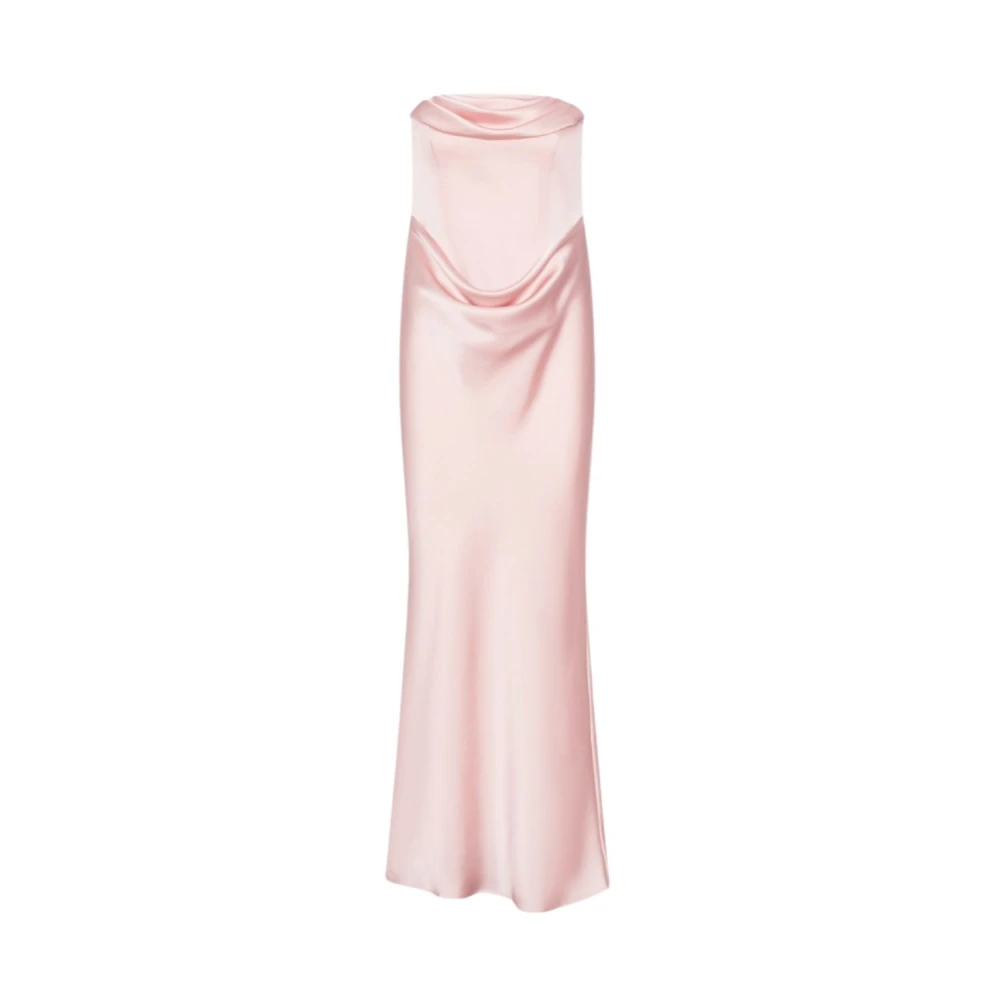 Rotate Birger Christensen Corsage Long Dress - Female - Gowns - Pink - M - Dresses