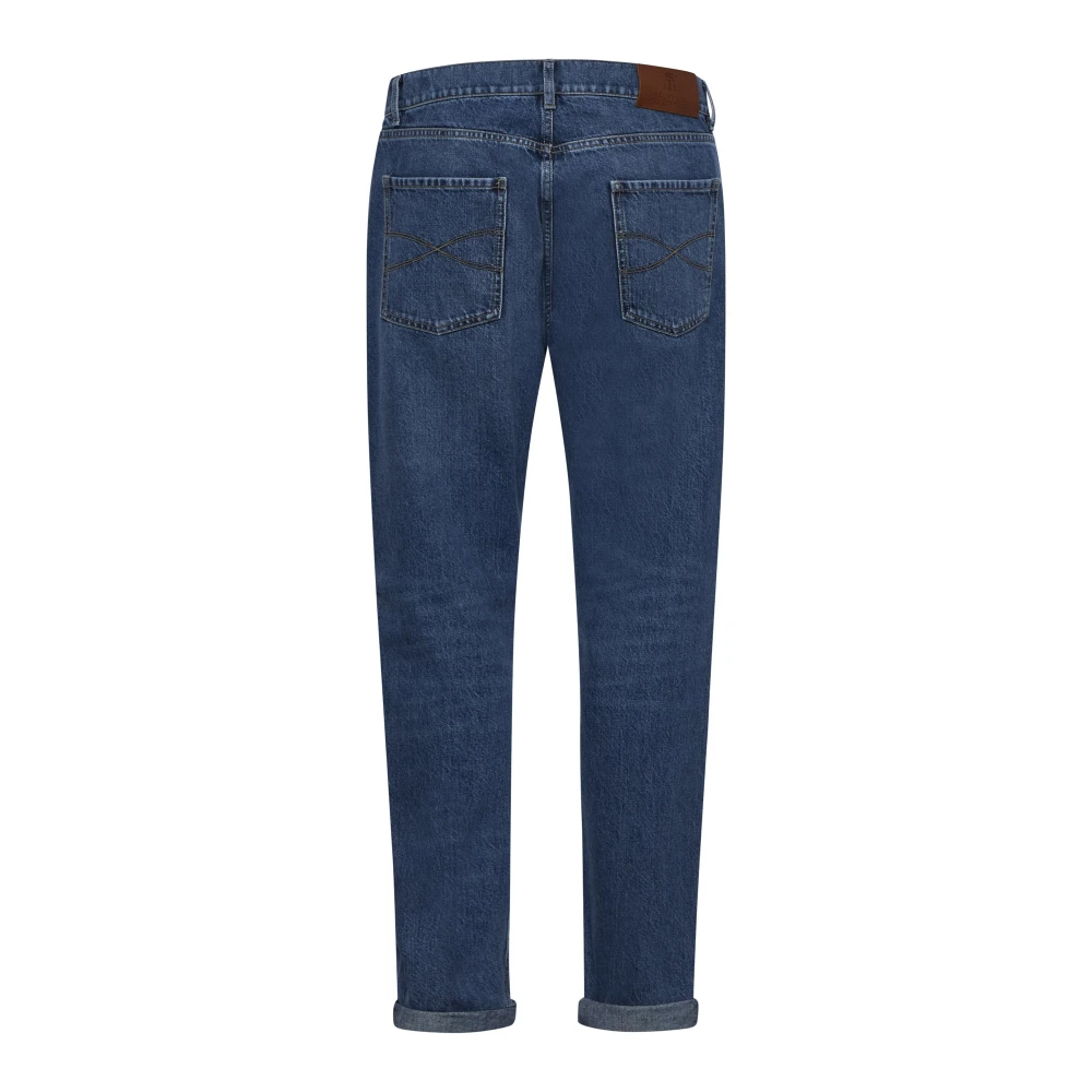 BRUNELLO CUCINELLI Blauwe Jeans voor Stijlvolle Look Blue Heren