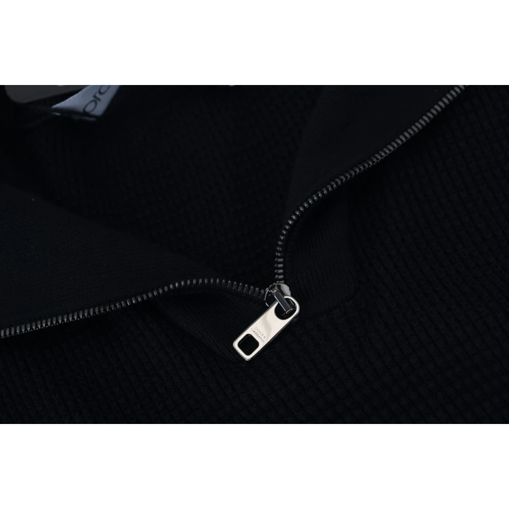 Dolce & Gabbana Luxe Zwarte Zijdeblend Trui Black Heren