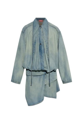 Draped Denim Dress