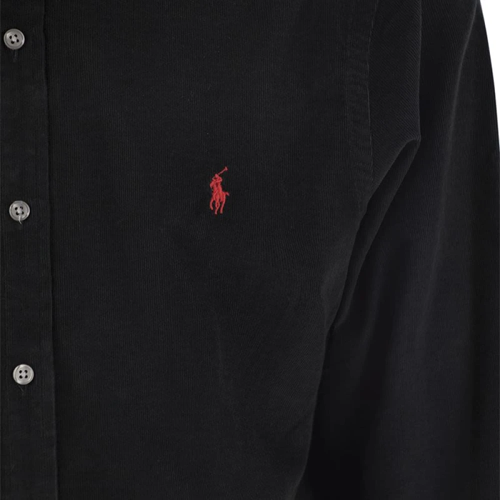 Ralph Lauren Slim-Fit Fluwelen Shirt Black Heren