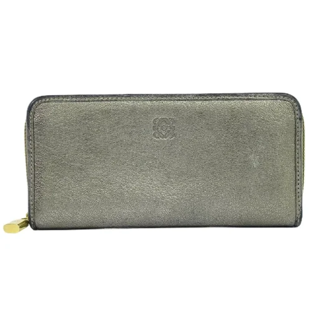 Loewe Pre-owned Leather wallets Gray Dames