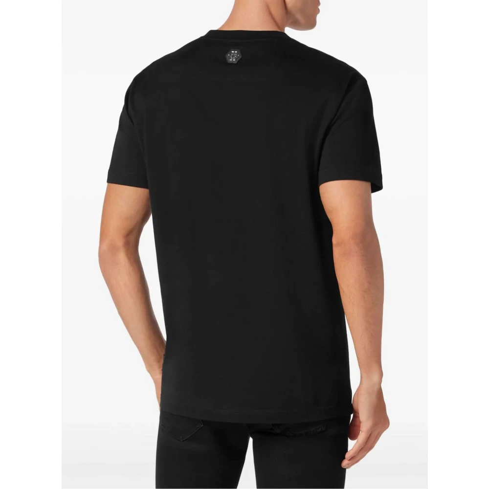 Philipp Plein Zwart Logo Print Katoenen T-shirt Black Heren