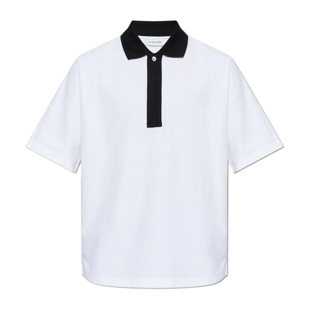 Lanvin Homme Blanc - Polo En Piqué De Coton - Tops - Taille: L
