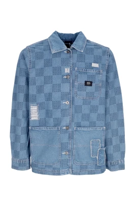 Check Denim Printed Jacket