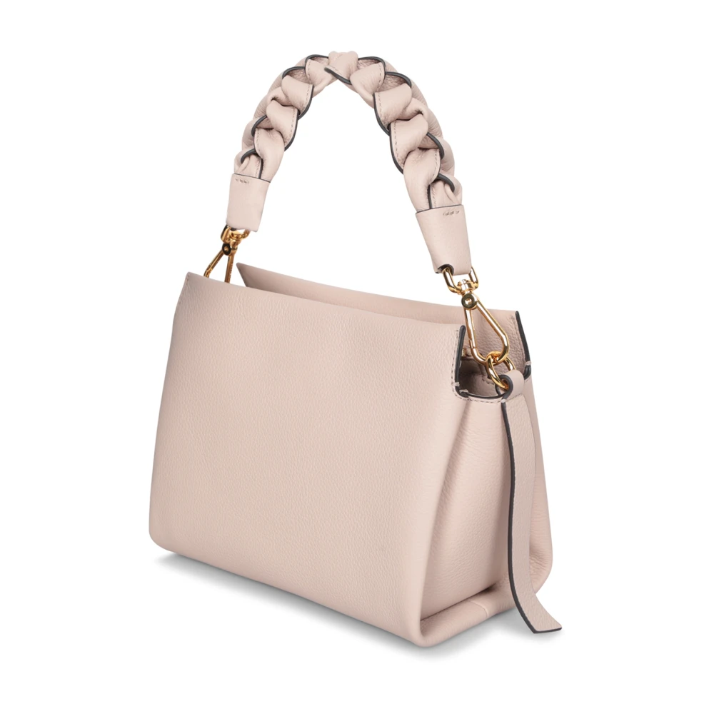 Coccinelle Omzetbare leren tas met gevlochten handvatten Pink Dames