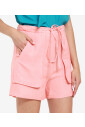 coton-lin-shorts-a-cordon-de-serrage-couleur-unie