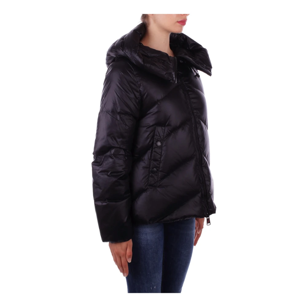 Afterlabel Zwarte jas met capuchon en ritssluiting Black Dames
