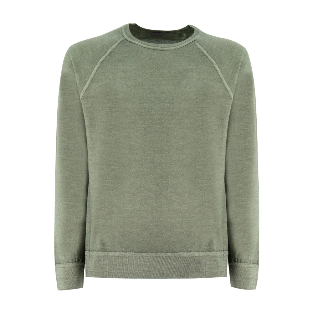 Drumohr Puur Wol Raglanmouw Sweater Green Heren