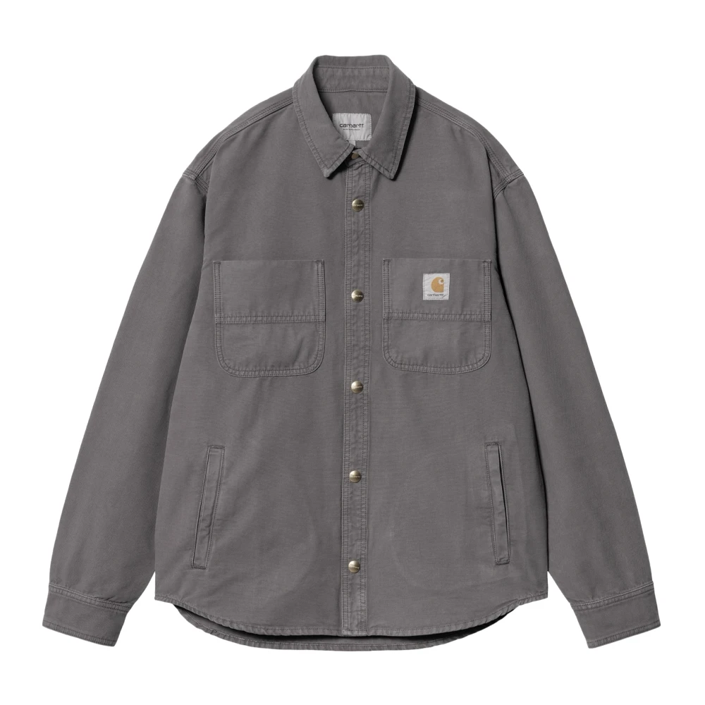 Carhartt WIP Grijze Grafiet Canvas Jas Gray Heren