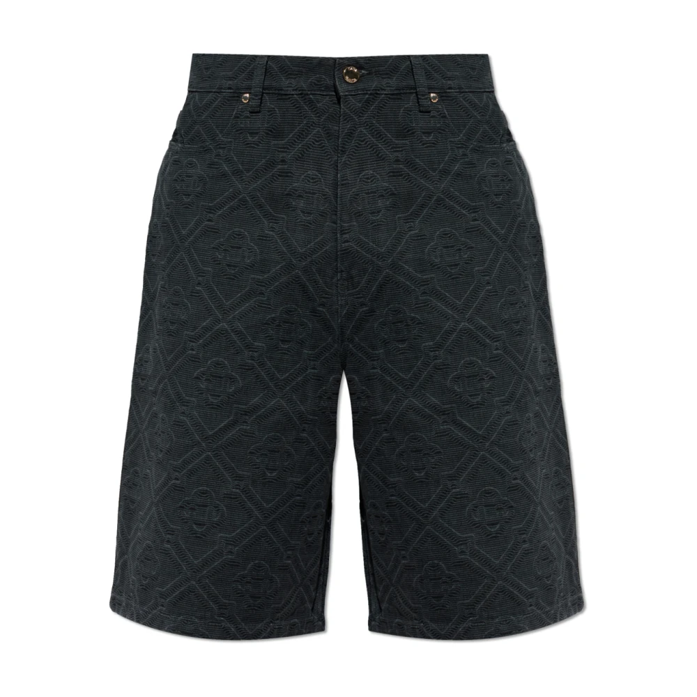 Casablanca Men's Black Laser Monogram Denim Shorts