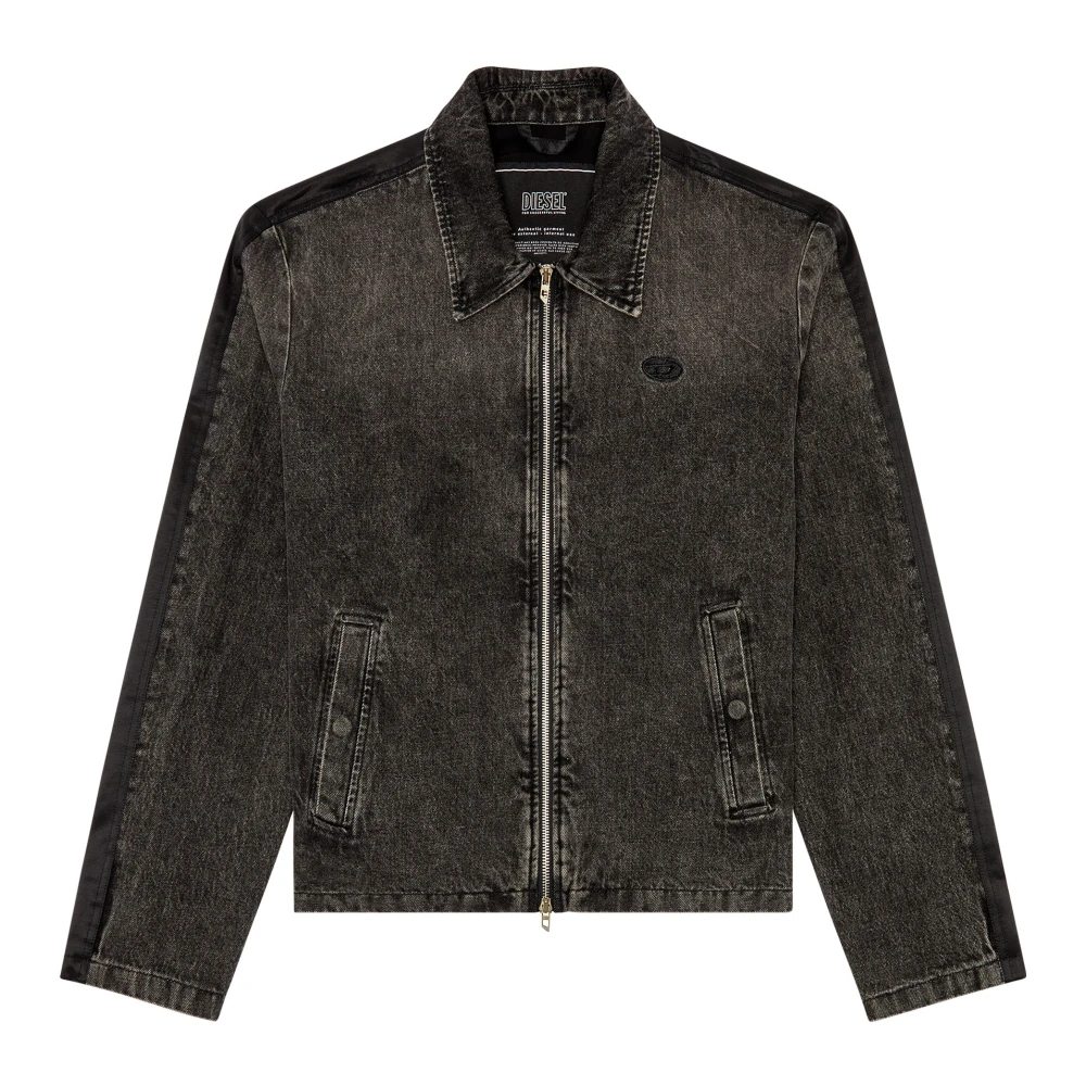 Diesel Hybrid jacket in denim and twill Black Heren