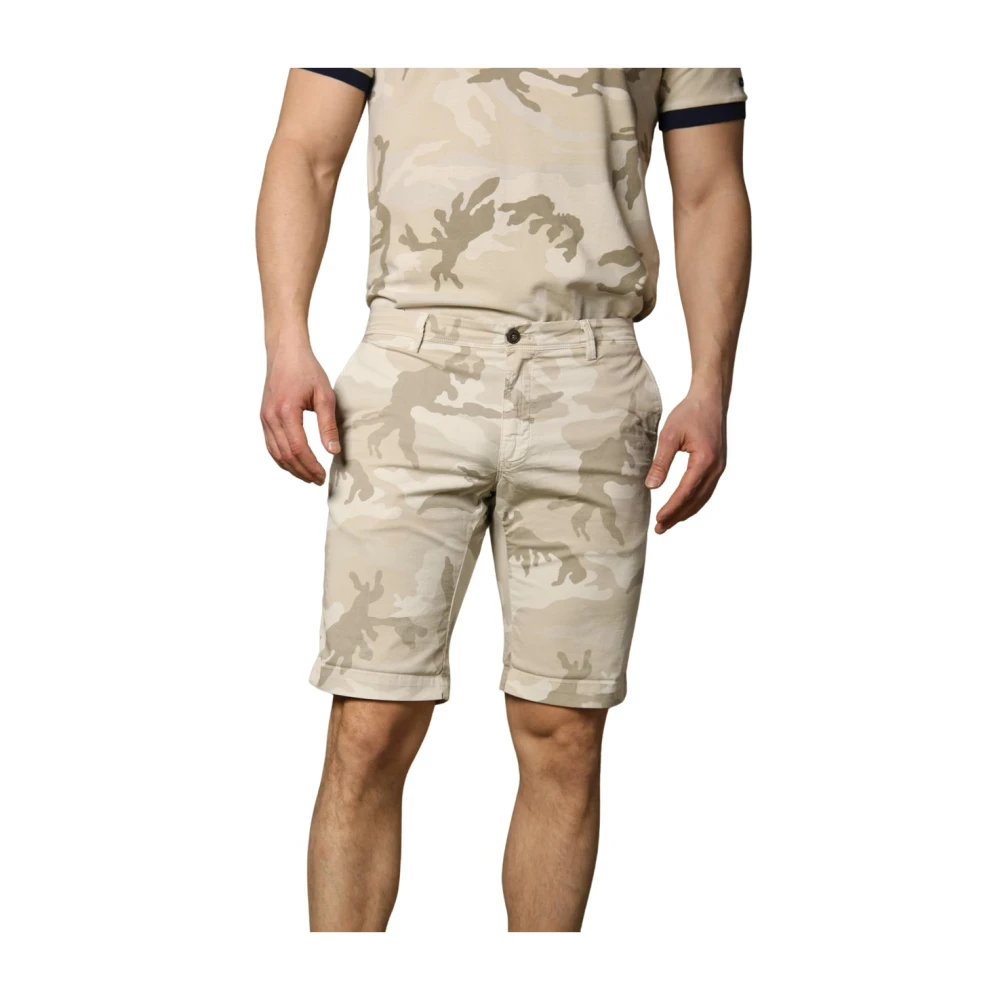 Mason's Camouflage Slim Fit Bermuda Shorts Beige Heren