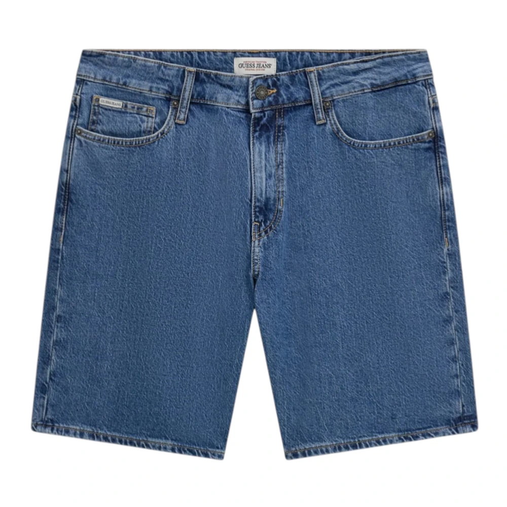 Guess Men's Blue Denim Shorts, W34, Denim Shorts