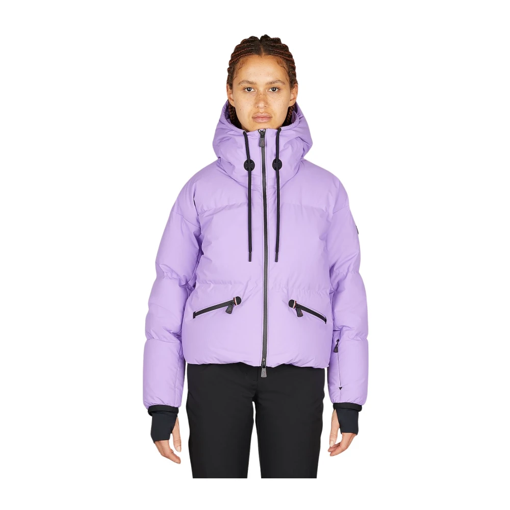 Moncler Matte Finish Short Down Jacket Purple Dames