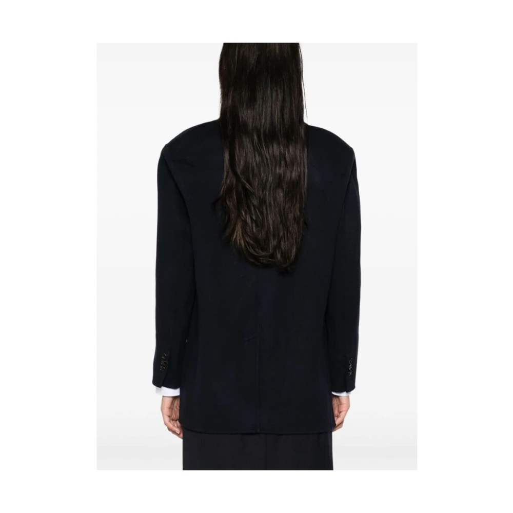 Theory Navy Blauwe Kasjmier Jas Blue Dames