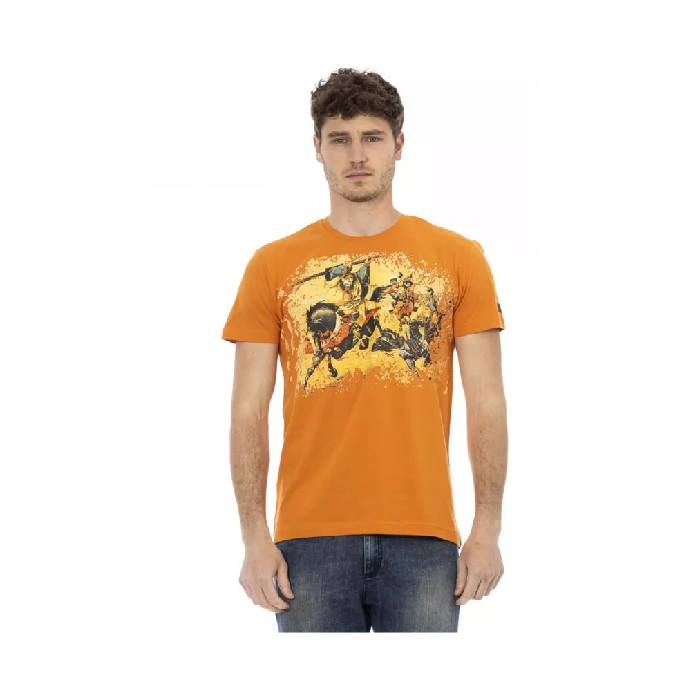 Trussardi Men's Orange Elegant Round Neck Tee