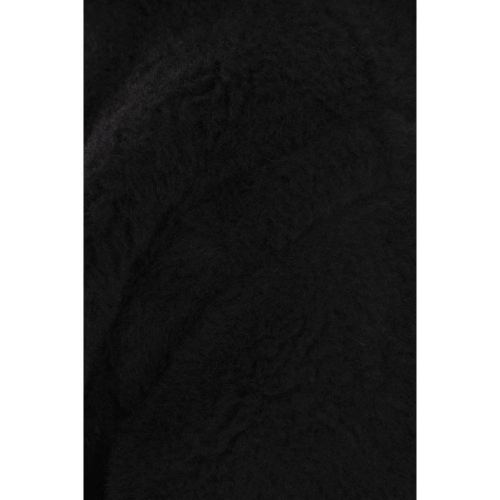 Max Mara Zwarte Teddy Cropped Jas Black Dames