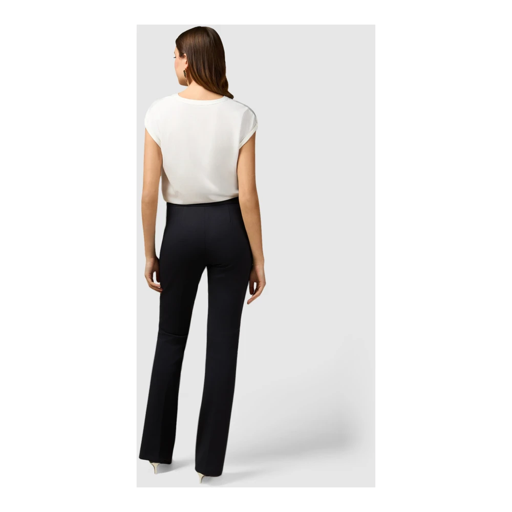 Oltre Milano-Rib Flare Broek Blue Dames
