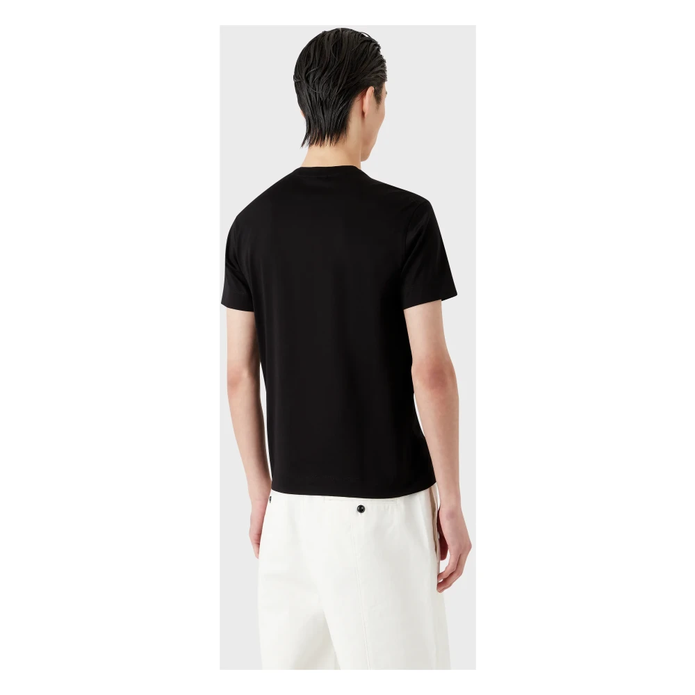 Emporio Armani Zwart T-shirt met Pailletten voor Heren Black Heren