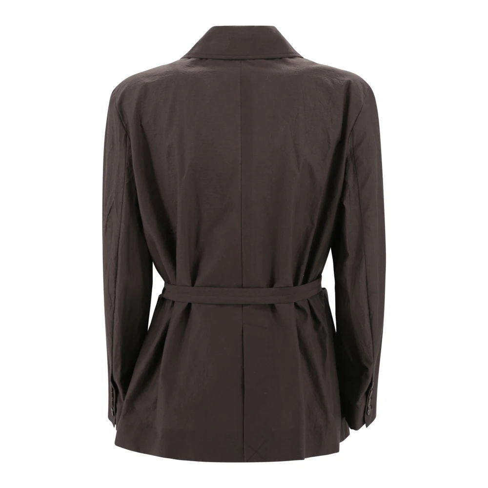 Soeur Bruine Katoenen Double-Breasted Jas met Riem Brown Dames