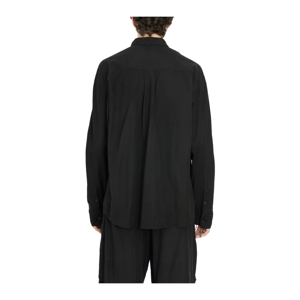 Andrea Ya aqov Oversized Cupro en Katoenen Shirt Black Heren