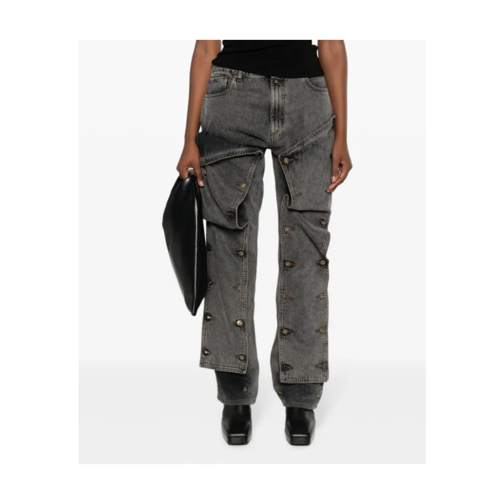 Y Project Vintage Zwarte Snap Off Jeans Black Dames