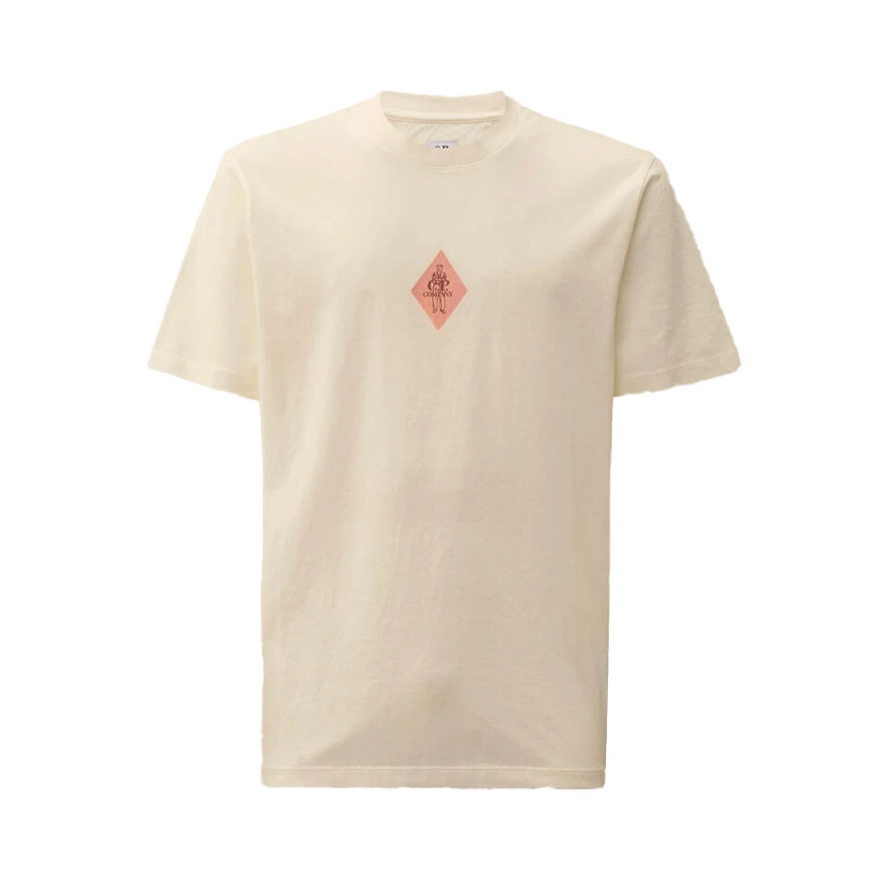 C.P. Company Sailor Logo T-Shirt met Geribbelde Crewneck White Heren