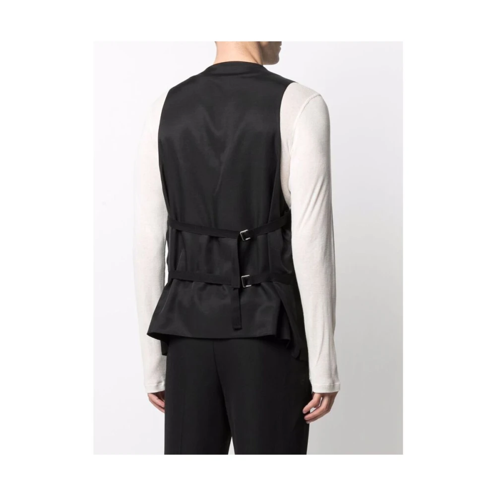 Ann Demeulemeester Zwarte wollen oversized vest Black Heren