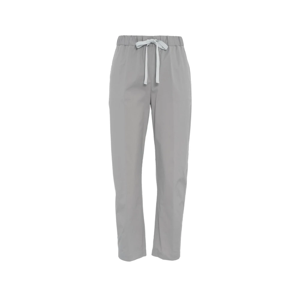 Semicouture Grijze Casual Broek Elastische Taille Taps Toelopend Gray Dames