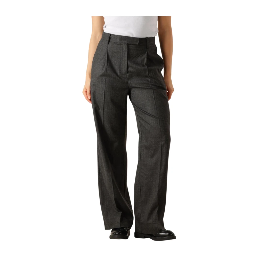 Second Female Elegante Donkergrijze Wake Broek Second Dames Gray Dames