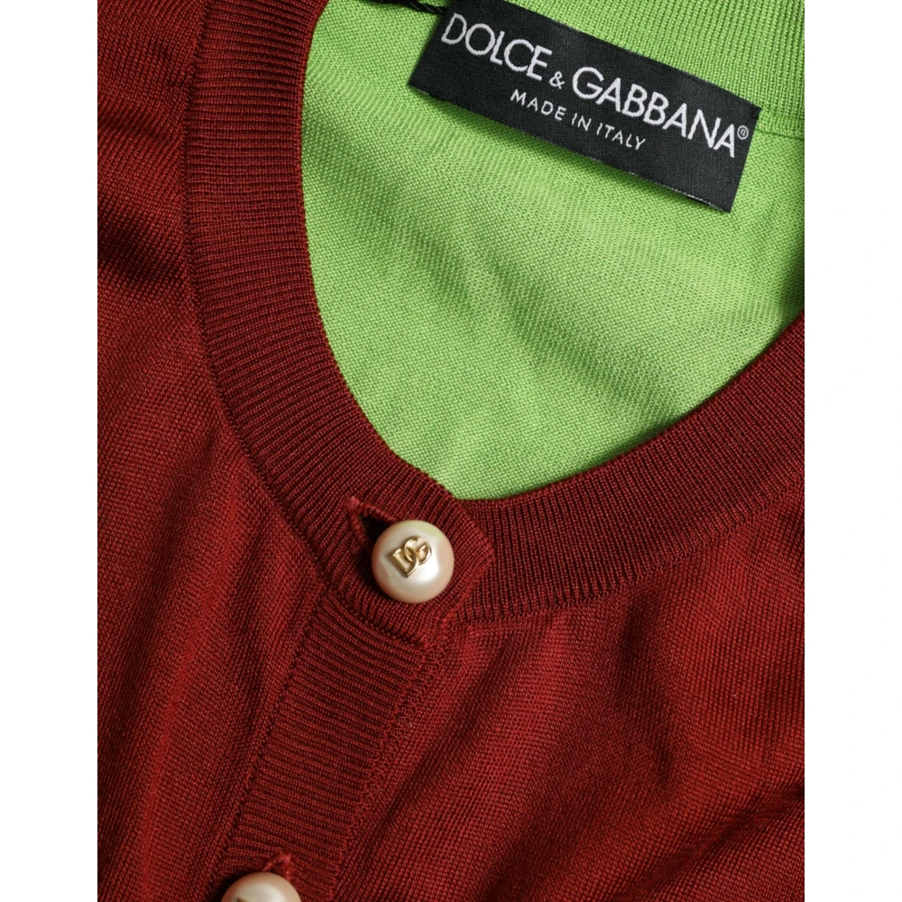 Dolce & Gabbana Luxe Zijden Gebreide Vest in Helder Tinten Multicolor Dames