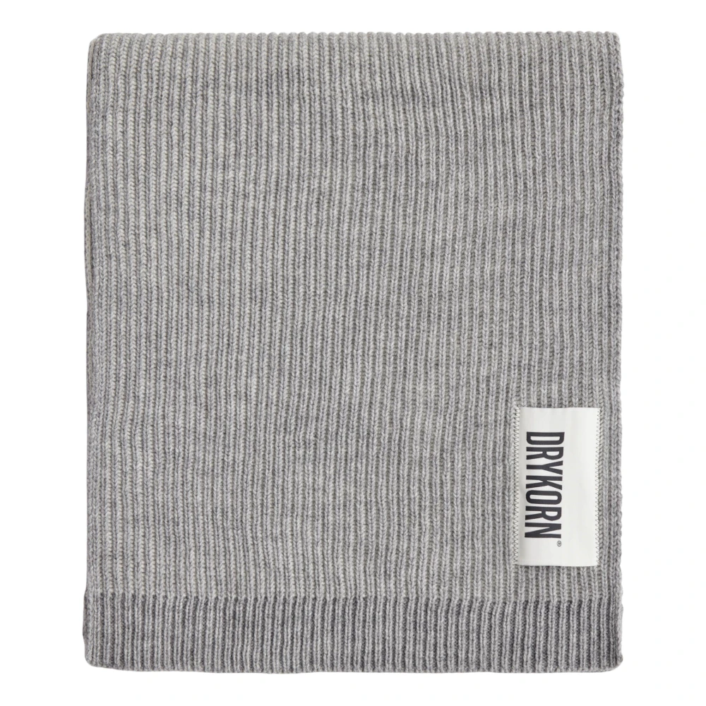 Drykorn Women's Gray Winter Scarves, One Size, Classic Knit Scarf In Wool Blend Grey