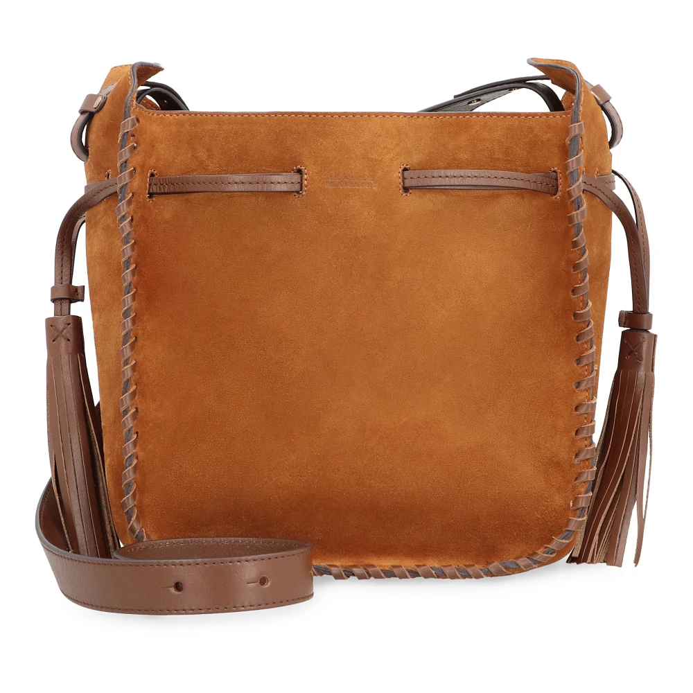 Isabel marant Suède Schoudertas met Trekkoordsluiting Brown Dames