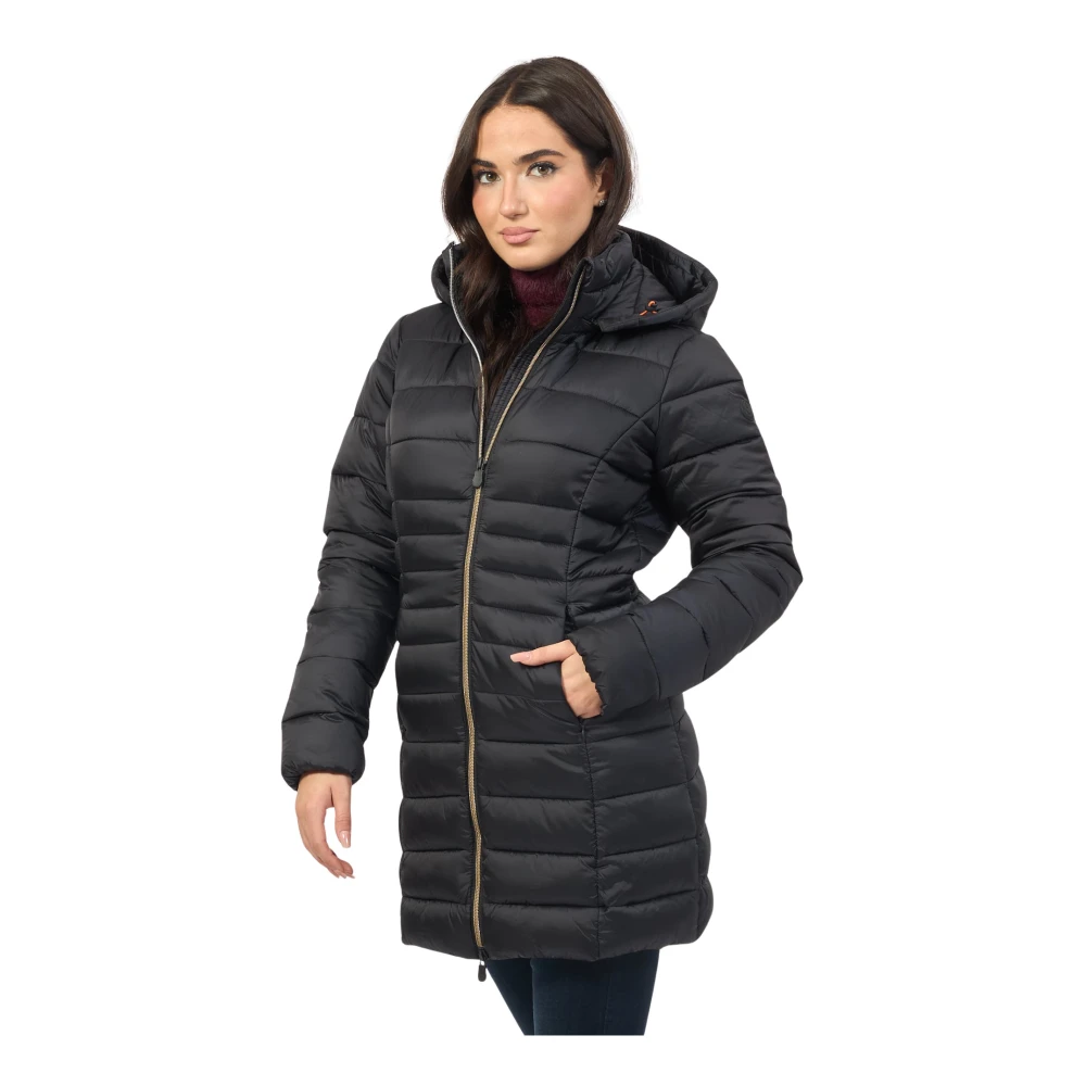 Save The Duck Gewatteerde Hoodie Zwart Black Dames