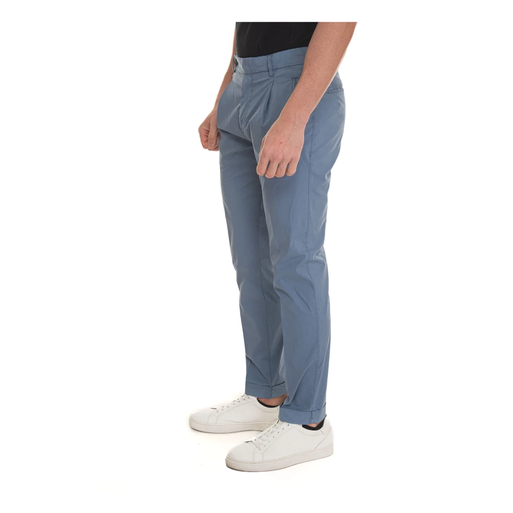 Berwich Stone Washed Retro-GD Chino Broek Blue Heren