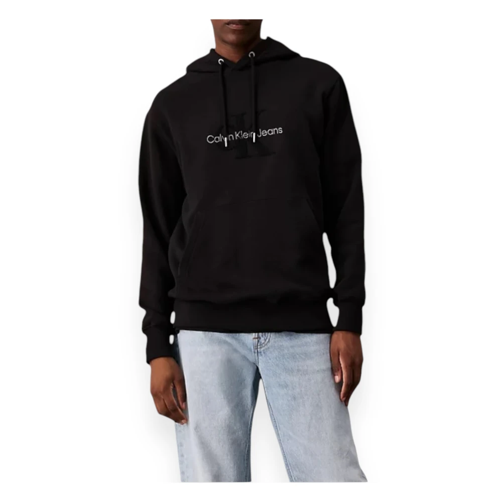 Calvin Klein Chenille Monologo Hoodie Black Heren