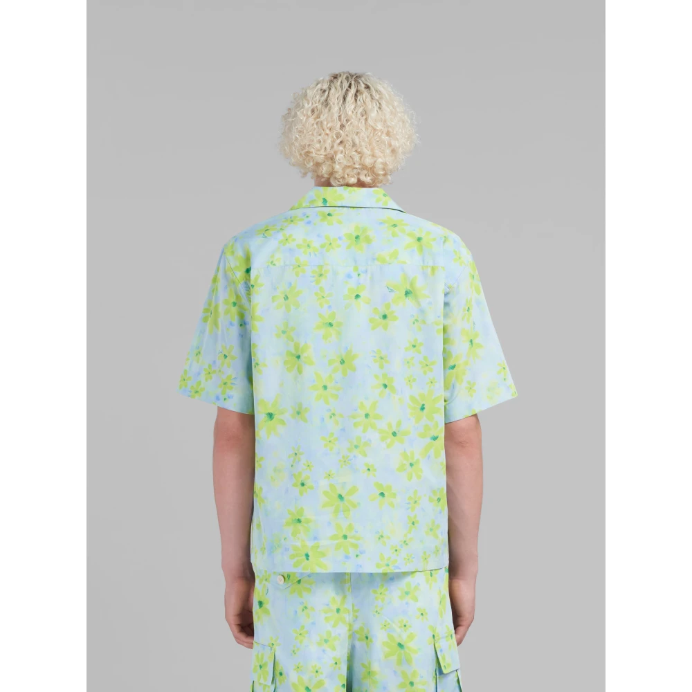 Marni Poplin bowling shirt met parade print Multicolor Heren