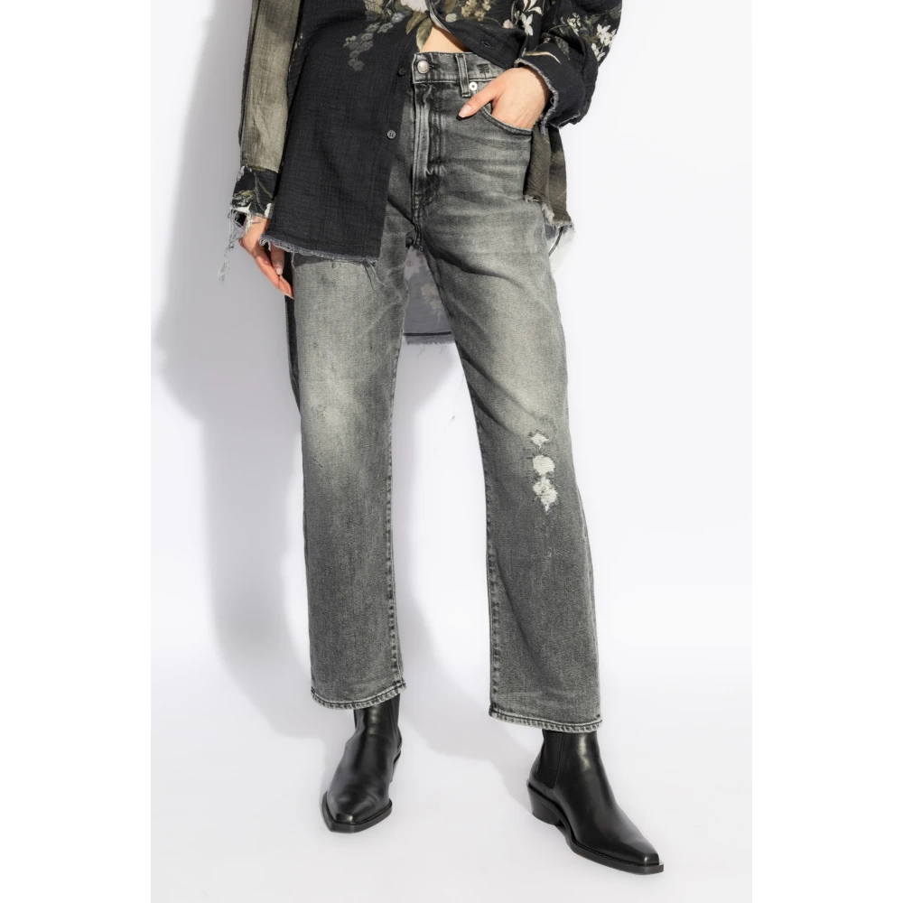 R13 Vintage Effect Jeans Gray Dames