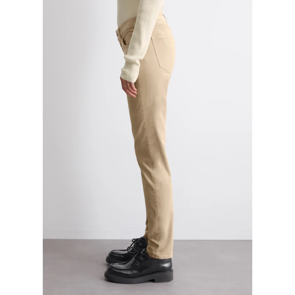 Marc O'Polo Fluwelen broek model Lulea slim Brown Dames