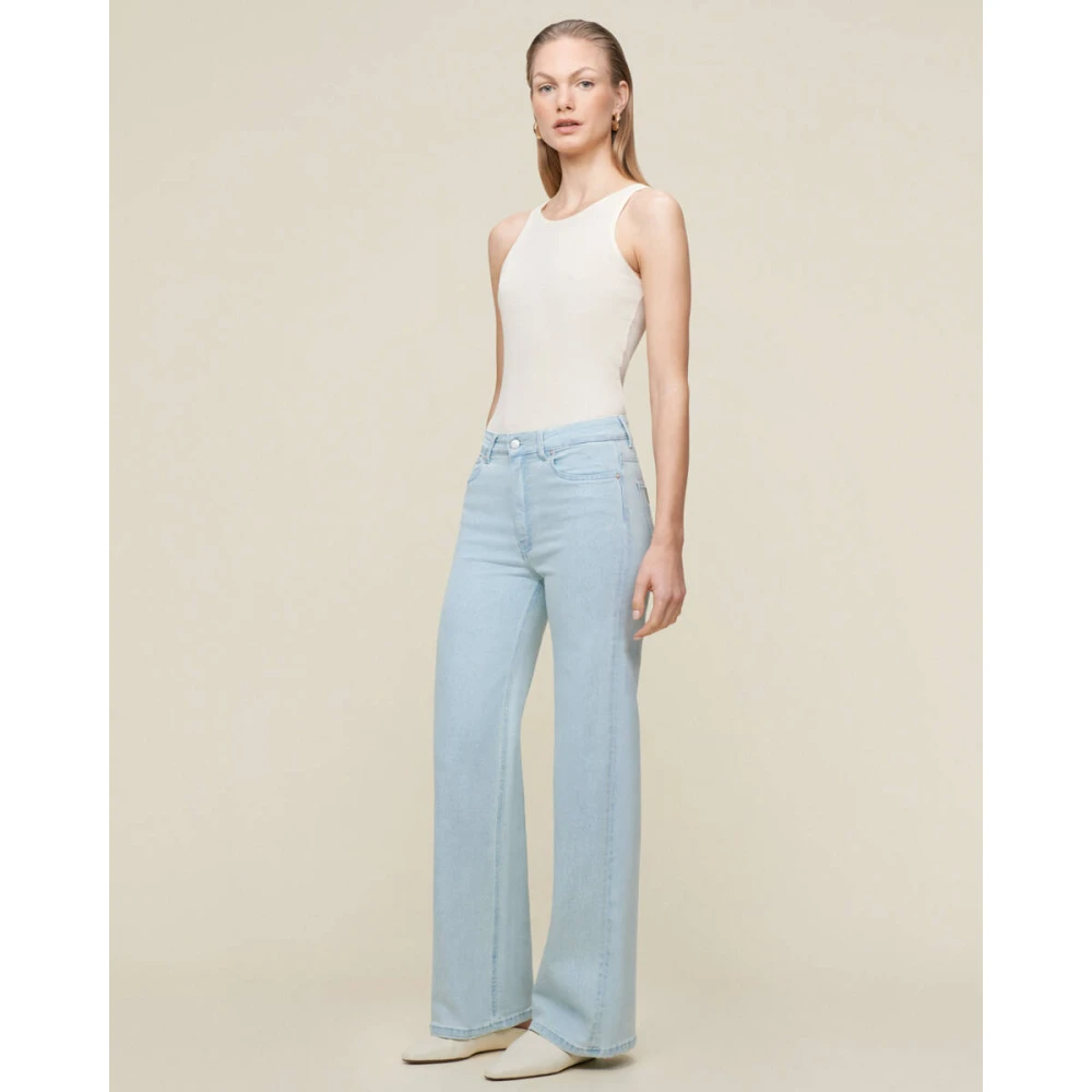 Lois Palazzo High-Waisted Jeans Blue Dames