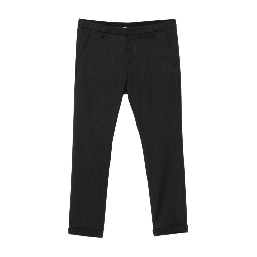 Dondup Men's Gray Slim-Fit Trousers, W36, Grey Stylish Trousers