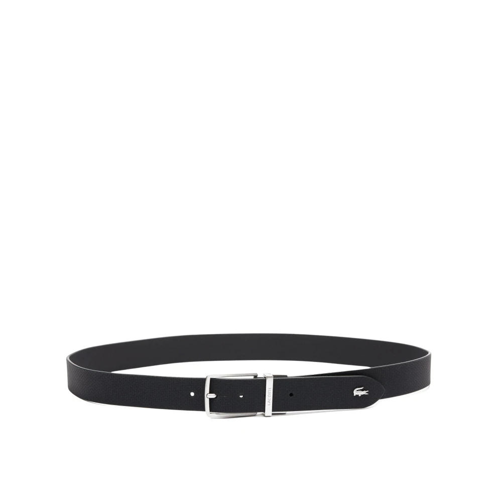 Lacoste Men's Black Reversible Leather Belt Chantaco - Belts - 120 Cm - Accessories